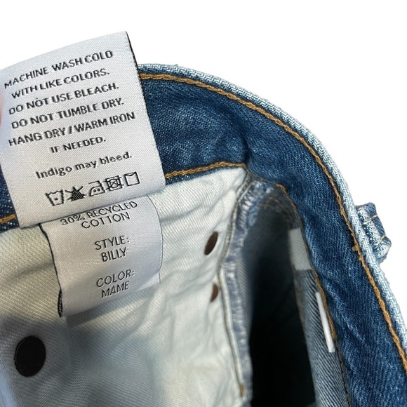 Boyish by HER Billy High Rise Jeans in Mame Wash Distressed Button Fly 28 - Picture 12 of 14